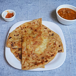 Aloo & Onion Mix Parantha with Scrambled Egg