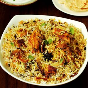 Chicken Hyderabadi Dum Biryani with Raita
