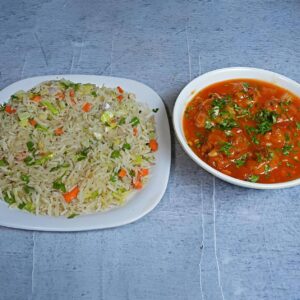 Veg Fried Rice & Chilli Chicken